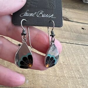 New Laurel Burch Peacock sterling silver earrings